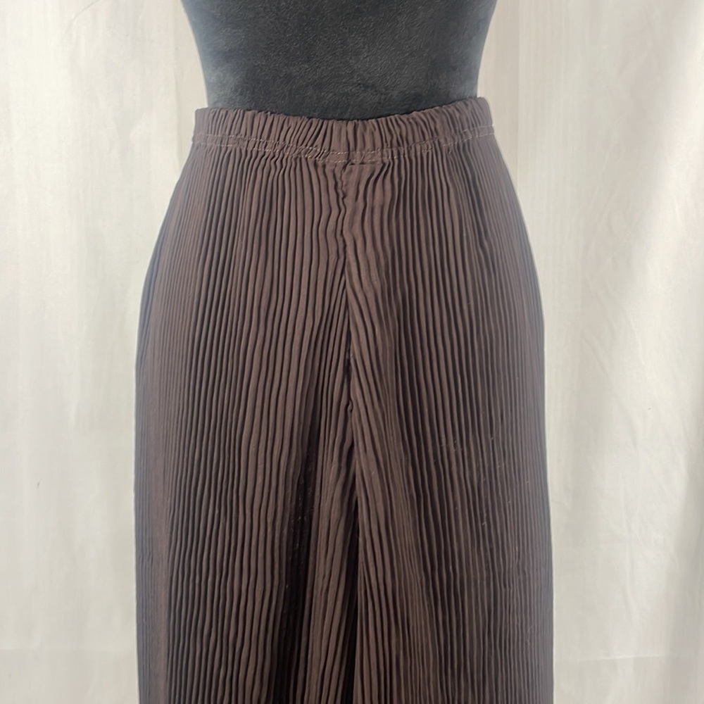 Pretty Angel Brown Pleated Wide Leg,Lace bottom Pants,Medium, NWT - Picture 7 of 14